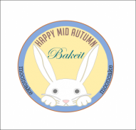 Print & Cut Round Shape Cute Bunny Custom Sticker Label