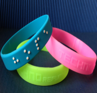 Embossed + Printing On Color Wristband